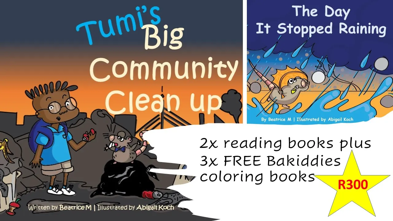 Bakiddies reading and colouring book promotional artwork